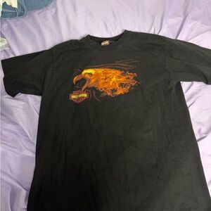 Harley-Davidson Black Tee with Fiery Eagle Design